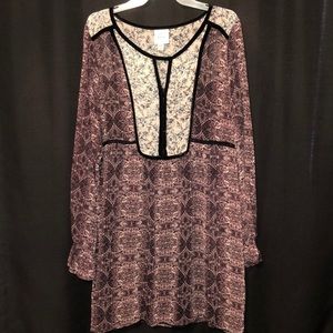 KNOX ROSE 🌹 long sleeve dress floral print sz XXL